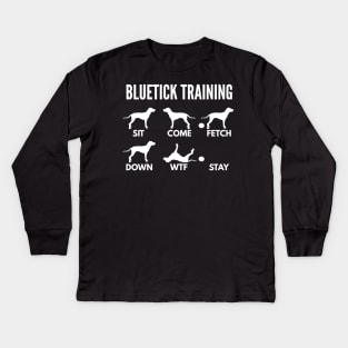 Bluetick Coonhound Training Bluetick Tricks Kids Long Sleeve T-Shirt